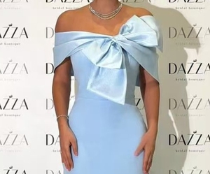 ネイビーブルー高級ストラップレスヴィンテージサテン刺繍ハイネックラインペンシルフロア丈エンパイアウエストプロムイブニングガウン女性用 - Product Image 6