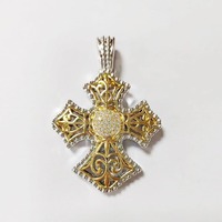 Nouvelle croix collier pendentif exquis en laiton pendentif séparation des couleurs traitement de galvanoplastie pour bijoux colliers