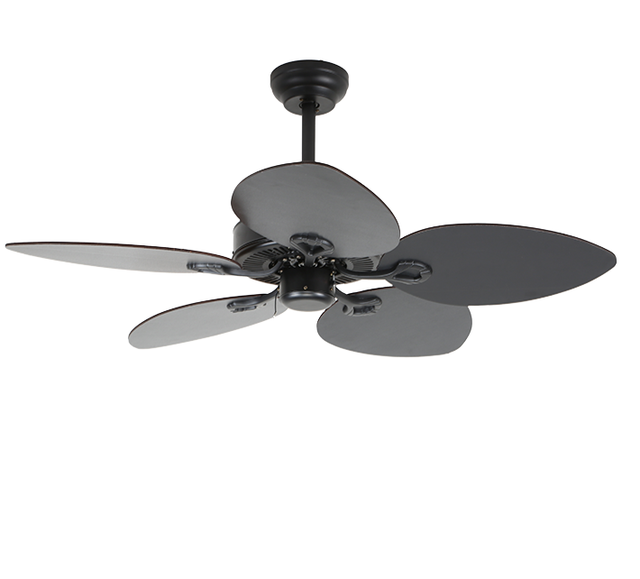 Black Wooden Blades Modern Ceiling Fan Remote Control DC Motor 6-Speed Simple Classic Design Indoor Living Room 42-inch No Light