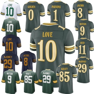 Vente en gros d'usine 2026 Green Bay Nouveau style brodé # 0 Doré # 1 <span class=keywords><strong>Parsons</strong></span> # 10 Amours # 9 maillots de football américain Watson - Product Image 1