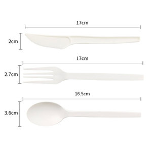 Số lượng lớn Heavy Duty cấp thực phẩm rõ ràng màu trắng 7 inch 17cm tinh bột ngô dùng một lần PP nhựa dĩa - Product Image 6