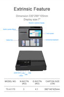 Teclado electrónico todo en uno para Android 11, sistema de caja registradora con Software e impresora térmica de 80mm, 48 teclas, POS