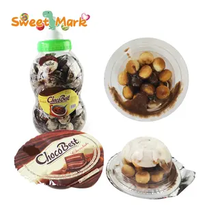 Factory choco jam cup halal sweet chocolate biscuits in nipple shape bottle