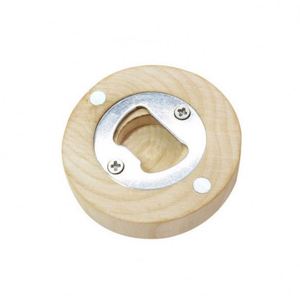 Custom Logo Blank Round Mini Bottle Opener Wooden <b>Fridge</b> Magnets Beer Opener With Eco Friendly - Product Image 1