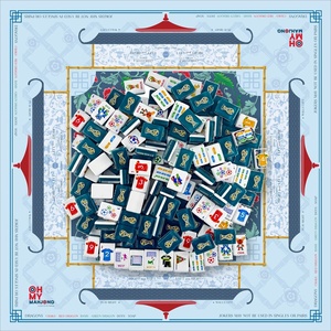 Trophy 2026: Piastrelle Mahjong Americane in Acrilico Incise, Rosse e Blu Lagoon - Gioco di Intrattenimento Durevole - Offerta Calda - Product Image 3