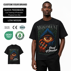 เสื้อยืดทรงบ็อกซี่สำหรับผู้ชาย ผ้าฝ้าย 100% น้ำหนัก 210 กรัม สไตล์เรโทร คอถัก พิมพ์ลายดิจิทัล ระบายอากาศได้ดี เป็นมิตรกับสิ่งแวดล้อม เหมาะสำหรับใส่สตรีทแวร์ รุ่นซัมเมอร์ - Product Image 1