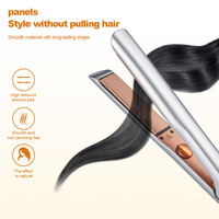 Lisseur en céramique de qualité supérieure, chauffage rapide PTC, écran LCD 80-230 ℃ Arrêt automatique, 360° °   Lisseur de cheveux à double tension avec cordon rotatif pour la maison et le salon