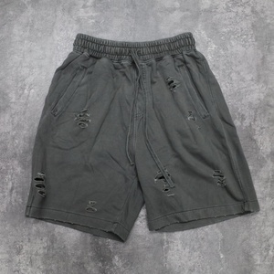 Shorts déchirés en coton pour hommes, taille à cordon, style streetwear décontracté, design délavé et vieilli, respirant, coupe ample - Product Image 2