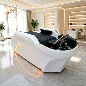 Lit de lavage électrique professionnel pour salon de coiffure, inclinable et réglable, avec éclairage LED intégré – Vente en gros directe usine - Product Image 2
