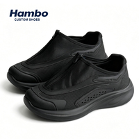 Hambo Nouvelles Baskets Tendance à Fermeture Éclair, Tige en Maille, Semelle Épaisse, Chaussures de Marche Respirantes et Légères, à Enfiler, Décontractées et Sportives