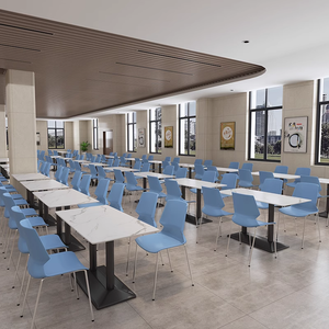 Luce di lusso fast food mobili per 4 persone tavolo tavolo <span class=keywords><strong>pranzo</strong></span> mensa cibo tavoli da <span class=keywords><strong>pranzo</strong></span> sedie di plastica per la caffetteria - Product Image 4