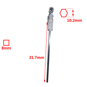 Joint universel à manivelle hexagonale de 7 mm avec <span class=keywords><strong>support</strong></span> de montage pour volets roulants, finition blanche - Product Image 3