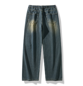 Pantalones Largos Casuales de Hombre, Estilo Retro, con Agujeros, de Pierna Ancha, Corte Recto y Holgado, para un Look Desenfadado y Atractivo - Product Image 4