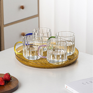 Vaso de Vidrio con Asa, Resistente al Calor, Textura Martillada, Apto para Microondas, para Té, Leche, Agua, Uso en Fiestas, Regalo Personal - Product Image 4