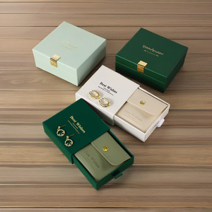 Hộp đồ trang sức da lộn đồ trang sức Pouch và thẻ chèn đồ trang sức bao bì Pouch phong bì với biểu tượng tùy chỉnh - Product Image 6