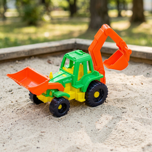 Farm <b>Tractor</b> <b>Toy</b> Plastic with Front Bucket and Grader Blade for Kids Beach Sand Play Mesh Packed - Product Image 3