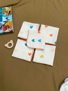 Comfort Focused <b>Baby</b> Textile Product <b>Muslin</b> Cotton Burp Cloth for Newborns Square 20x20cm Soft Absorbent Printed - Product Image 6