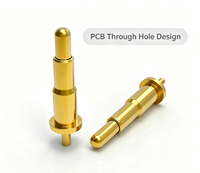 Connecteur Pogo Pin à insertion traversante pour PCB, à ressort, en laiton plaqué or, longueur personnalisée