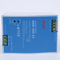 Alimentation électrique sur rail DIN SHINIU NDR-75/120/240/480-24/12 24V/12V 10A 20A Sortie simple 75-480W
