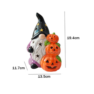 Ornamenti di Halloween in Porcellana Dolomite a Forma di Goblin e Zucche Sovrapposte, Vendita Calda per le Festività - Product Image 6