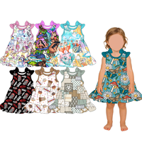 Robe d'été décontractée mi-mollet sans manches pour petites filles, imprimé western doux, respirante, personnalisable pour enfants