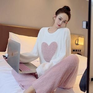 <span class=keywords><strong>Pigiama</strong></span> donna invernale in <span class=keywords><strong>pile</strong></span> caldo cuore dolce Set Loungewear <span class=keywords><strong>taglie</strong></span> <span class=keywords><strong>forti</strong></span> di fascia alta - Product Image 6