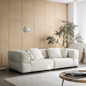 Sofá Cuadrado de Tela Estilo Chesterfield Moderno NORHOR/<span class=keywords><strong>DOPIO</strong></span>, Color Blanco Leche Vintage, Tres Plazas, para Uso en Hospitales y Salas de Estar - Product Image 2