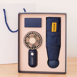 Portable Fan & Umbrella <b>Gift</b> Set Compact Handheld Fan Foldable Umbrella with Logo - Product Image 3