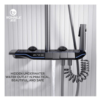 Robinet de douche moderne monocommande en acier inoxydable, nouveau design, avec fonction pause, pommeau de douche à fonction pause, cartouche céramique