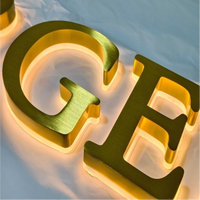 Lettres en relief 3D personnalisées rétroéclairées par LED, logo métallique, enseigne lumineuse pour magasin, boutique, bureau, extérieur