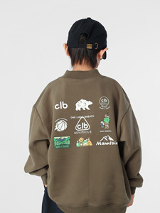 <span class=keywords><strong>Sweat</strong></span>-shirt à col rond pour enfants Mountain Boy, hiver 2025, en coton mélangé teint en pièce, doublé en polaire, manches longues, couleur unie, tendance - Product Image 4