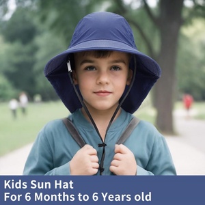 Chapeau de soleil pour enfants avec protection UV et rabat pour le cou, chapeau de plage unisexe pour tout-petits, chapeau de pêche à large bord - Product Image 3
