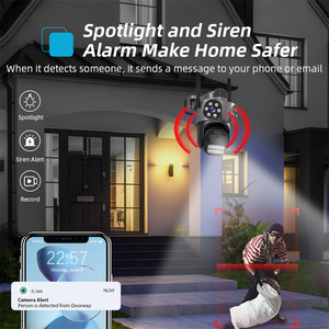 Regis Icsee Caméra réseau IP étanche Wi-Fi 3MP <span class=keywords><strong>3</strong></span> <span class=keywords><strong>objectifs</strong></span> <span class=keywords><strong>3</strong></span> écrans Suivi automatique du mouvement Audio bidirectionnel Alarme de vision nocturne - Product Image 5