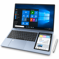 NoteBook layar ganda murah kualitas tinggi 15.6 inci + 7 inci N5095 2.5GHz komputer Laptop Win10 6G + 256G komputer untuk dijual murah