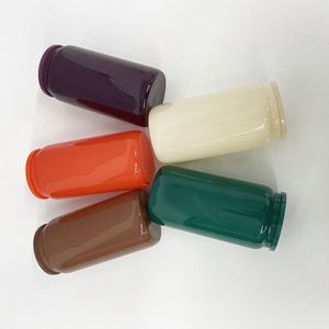 Brown Coffee Deep Purple Orange Green Cream Colored Christmas Colors Blank Sublimation 16oz Glass Can for <b>Vinyl</b> - Product Image 2