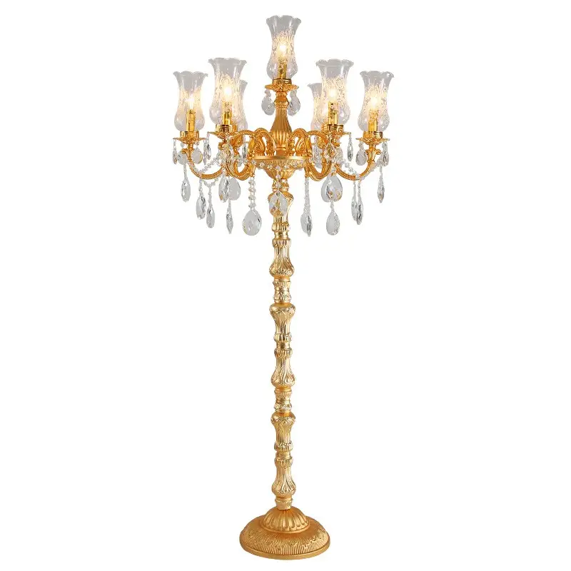 Hot selling restaurant lighting table lamp European style villa living room zinc alloy decorative crystal floor lamp