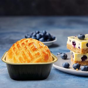 Dùng một lần món tráng miệng chảo lấy đi Flan nướng hộp vuông nhôm lá Bánh Pan 300ml 10oz Mini Cupcake cup có nắp đậy bao gồm - Product Image 6