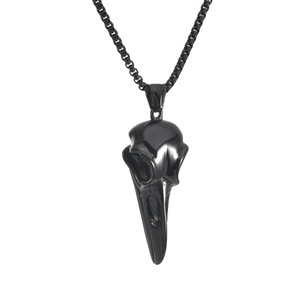 Collar con Colgante de Calavera de Cuervo Punk de la <span class=keywords><strong>Serie</strong></span> Oscura Gótica de Moda, Acero Inoxidable 316, Conservación del Color, No Pierde el Color - Product Image 4