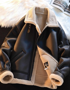 Giacca invernale All-In-One da <span class=keywords><strong>uomo</strong></span> <span class=keywords><strong>di</strong></span> <span class=keywords><strong>marca</strong></span> alla moda giacca <span class=keywords><strong>di</strong></span> pelliccia <span class=keywords><strong>di</strong></span> agnello In pelle <span class=keywords><strong>di</strong></span> cuoio e cotone spessa e abbigliamento da motociclista - Product Image 2