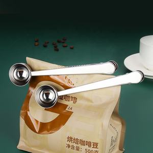 ملعقة قياس القهوة 2 في 1 من الفولاذ المقاوم للصدأ مع مشبك متعدد الوظائف لختم الطعام مطبوعة بالشاشة الحريرية للشاي ومسحوق الحليب - Product Image 4