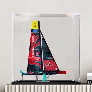 Support d'exposition moderne et écologique pour modèle de <span class=keywords><strong>voilier</strong></span> à <span class=keywords><strong>coque</strong></span> unique 42174 AC75, boîte de rangement avec surface polie, anti-poussière - Product Image 2