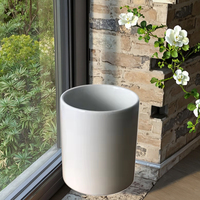 Sublimasi DIY Pot bunga keramik rumah dengan dasar bambu Pot kosong Desktop berlapis PE untuk penggunaan kantor kondisi lantai