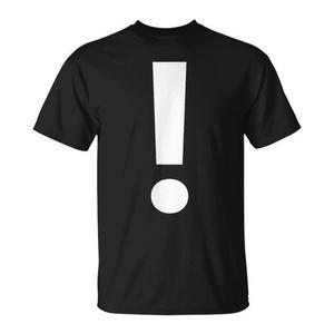 Camiseta con Diseño Gráfico de Signo de Exclamación, Negra, Talla Grande, Ropa Promocional - Product Image 1