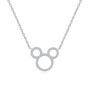 Nouveau Collier Pendentif Mickey Mouse en Zircon 2025, Chaînes en Argent Sterling 925, Bijoux de Luxe Plaqué Or 18K Tendance pour Femme, Mariage - Product Image 3