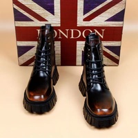Chaussures décontractées montantes pour hommes, tendance mode, rehaussantes, à semelle épaisse, en tissu de coton, pour l'extérieur, Printemps/Été/Hiver