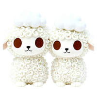 Peluche Ours Brun Doux avec Nœud Rouge et Grands Yeux Noirs – Adorable Jouet en Peluche Kawaii pour Enfants – Idéal comme Cadeau