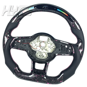 Volante Deportivo de Cuero con LED y Fibra de Carbono Forjada para Mejora del <span class=keywords><strong>Interior</strong></span> del Automóvil, Compatible con Volkswagen MK7 <span class=keywords><strong>Golf</strong></span> 7 <span class=keywords><strong>GTI</strong></span> MK6 - Product Image 2