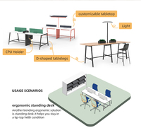 Espace de coworking, poste de travail pour le personnel de bureau, table de bureau, bureau pour 4 à 6 personnes, poste de travail linéaire pour le bureau