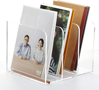 Porte-revues en acrylique transparent, organiseurs de bureau et accessoires, support de livres pour l'organisation du bureau, convient aux formats 9 x 12 pouces