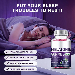 Suplemento Dietético <span class=keywords><strong>para</strong></span> <span class=keywords><strong>Dormir</strong></span>, 6mg, Sin Medicamentos, Sabor a Arándano, Hierbas Calmantes, 60 Unidades, Gomitas <span class=keywords><strong>de</strong></span> Melatonina <span class=keywords><strong>para</strong></span> Dormirse Más Rápido - Product Image 2